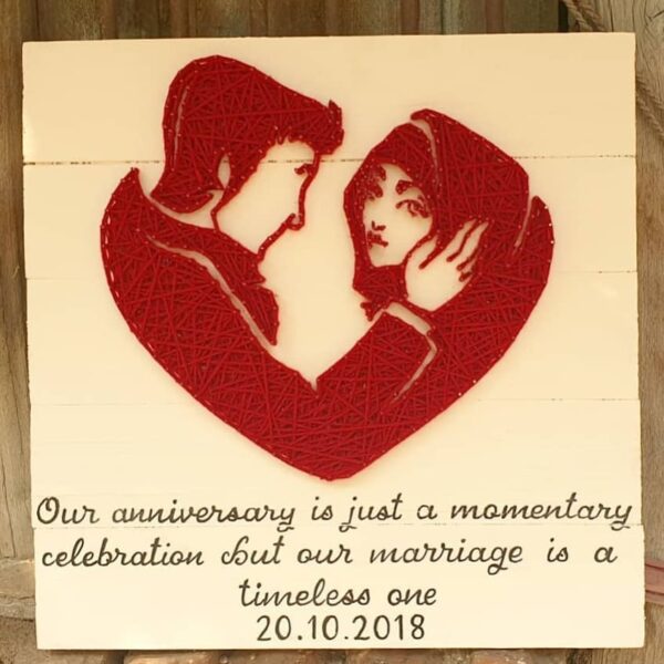 Couple String Art Red