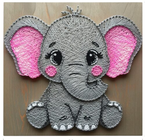 Elephant String Art Craft Kalaa