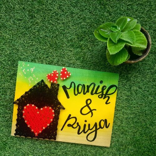 Manish And Priya Name String Art
